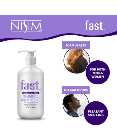 NISIM Fast Shampoo 33Oz/1Litre - No Sulfates Parabens Dea - Grows Hair Longer Faster 1 Liters - Buy Online on GoSupps.com