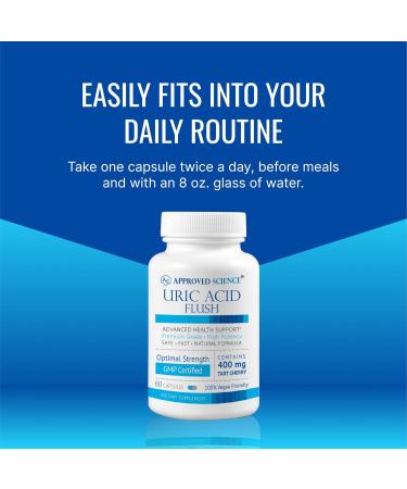 Approved Science Uric Acid Flush Supplement - Tart Cherry, Turmeric, Milk Thistle - Joint Support & Active Mobility - Made in USA - Vegan -60 Capsules - 1 Month Supply 60 Count (Pack of 1) - Buy Online on GoSupps.com