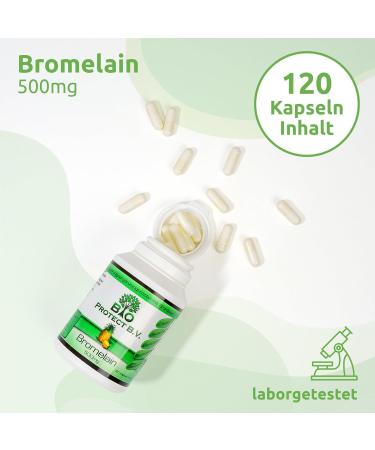 Bromelain 500 mg Capsules - Vegan No Fillers/Additives 2000 F.I.P. - Bio Protect Pineapple Enzyme - 120 Count - Buy Online on GoSupps.com