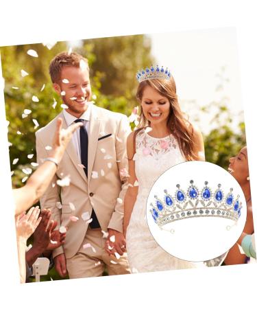 TOVINANNA 1pc Water Drop Diamond Princess Crown Water Drop Headwear Sweet Hair Prop Bridal Headband Exquisite Crown Charming Hair Jewelry Distinctive Crown Rhinestone Crown Crystal Crown 18*18*6.5cm Blue - Buy Online on GoSupps.com