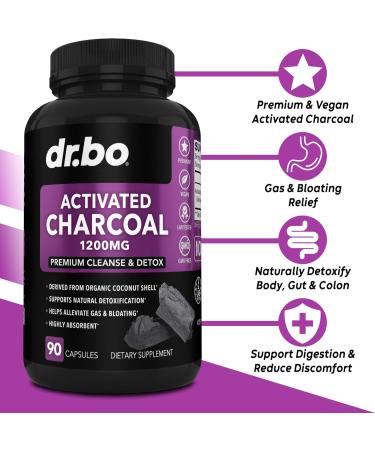 Liver Cleanse & Activated Charcoal Capsules - Liver Health Pills with Artichoke Berberine Turmeric Herbs - 1200mg Organic Coconut Charcoal Pills for Stomach Gas and Bloating Support - Buy Online on GoSupps.com