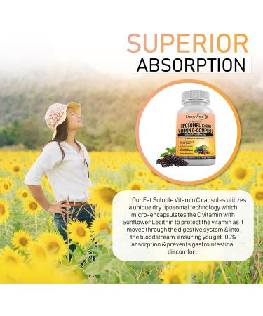 Liposomal Vitamin C with Zinc Capsules - High Absorption 1500mg/Serving - Immune Support and Anti-aging Formula with Organic Elderberry, Amla, and Camu Camu - 3 Month Supply - Buy Online on GoSupps.com