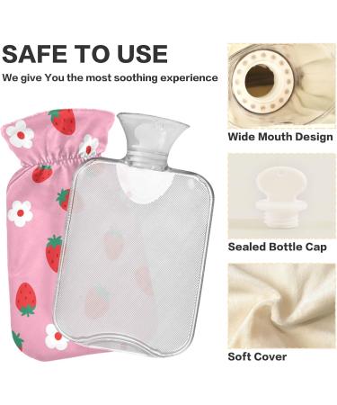 Strawberry Hot Water Bottle 1L - BPA Free Small Pain Relief Bag for Headaches & Neck - International Shipping - Buy Online on GoSupps.com