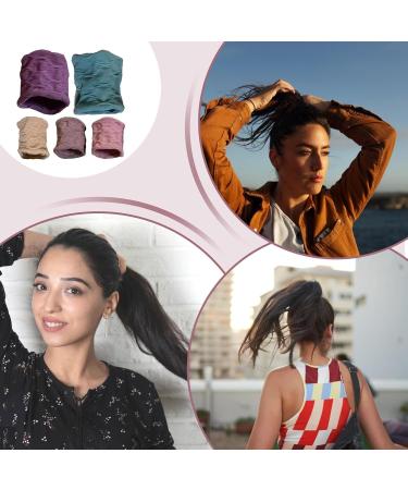 Bexdug Hair Elastics No Damage - Stretch Hair Bobbles Seamless Cotton Headband Rope Hair Bands Ponytail Holder Wide Hairties for Thick Heavy Curly Hair - Buy Online on GoSupps.com