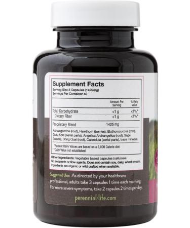 Perennial Life Moon Phases Menopause Relief Formula - Natural Hormonal Support Supplements - 120 Herbal Capsules for Women - Buy Online on GoSupps.com