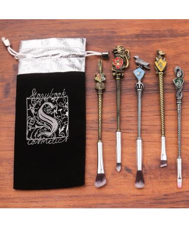 Wand Potter Makeup Brushes Set | Magic Eye Shadow, Eyeliner, Lip Brushes | Harry Potter Inspired | 5pcs with Gift Bag - Buy Online on GoSupps.com