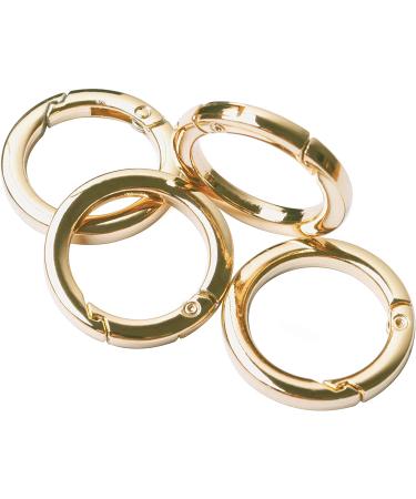 Bobeey Round Carabiner Metal Spring Key Ring Set - 4pcs, Light Gold, 1 1/2 (38mm) - Spring Snap Hooks Clip for Purses - BBC40 - Buy Online on GoSupps.com