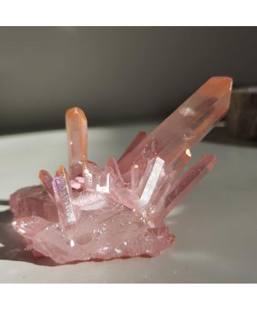 Natural Crystal Rough Home Decoration 1pcs100-150g Natural Crystal Cluster Specimen Aura Electroplating Pink Gemstone Titanium Quartz Cluster Specimen Stones (Size : 1pcs) - Buy Online on GoSupps.com