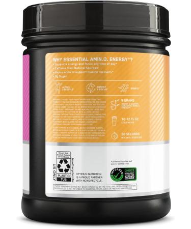 Optimum Nutrition New Flavor Amino Energy - Pre Workout with Green Tea, BCAA, Amino Acids, Keto Friendly, Green Coffee Extract, Energy Powder - Tropical Sunrise, 65 Servings (Packaging May Vary) Tropical Sunrise 1.29 Pound  - Buy Online on GoSupps.com