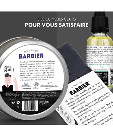 Monsieur BARBIER Men's Grooming Set | BLACK EDITION TONKA | French Natural & Vegan | Face Shaving Beard & Hair for a Complete Premium Grooming Kit | The Perfect Beauty Gift - Buy Online on GoSupps.com