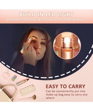 2 in 1 Eyebrow Trimmer & Facial Hair Removal for Women USB Rechargeable, Painless Razor with LED Light for Face, Lips, Nose & Body - Buy Online on GoSupps.com