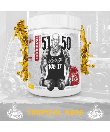 5% Nutrition 5150 Pre-Workout Powder | Extreme Energy Focus Pumps & Endurance | Tropical Rage Flavor 13.86 oz - Buy Online on GoSupps.com