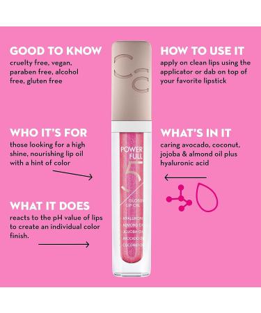 Catrice Powerfull 5 Glossy Lip Oil - pH-Reactive for Personalized Color - 5 Nourishing Oils - Gluten Free - Vegan & Cruelty Free - Frosted Sugar - Buy Online on GoSupps.com