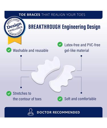 Effective Toe Separator & Stretcher for Bunions, Hammertoes & Crooked Toes | Universal Size, Latex-Free & PVC-Free - Buy Online on GoSupps.com