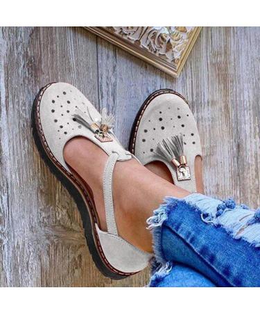 Creev Women s Summer Thick Floor Sandals - Tassel B hmische Roman Sandals Riemensandal Light Slippers Beach Shoes - Brown & Roze 35 EU - International Shipping Available - Buy Online on GoSupps.com