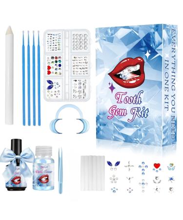 Fiorland Tooth Gem Kit DIY Crystals Jewelry Kit Teeth Gems Set 2025 New Professional Fashionable Y2k Tooth Gems for Teeth 140 Pcs Starter with Sparkling Diamonds