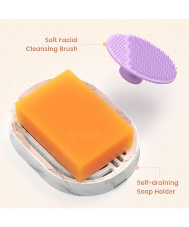 Turmeric Kojic Acid Soap Bars - Natural Dark Spot Remover for Face & Body | Organic Skin Care 2-Pack with Soap Dish & Scrubber - Buy Online on GoSupps.com