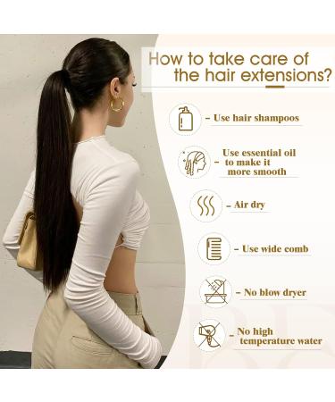 Benehair Ponytail Extension 32 Inches Long Wrap Around Ponytail Hair Extension Straight Synthetic Clip in Hairpiece for Women Medium Brown Medium Brown 32 Inches - Buy Online on GoSupps.com