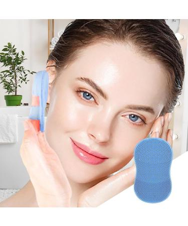 Face Scrubber Manual Finger Handle Silicone Face Brush for Deep Cleansing Ergonomic Grip Women Men Face Scrubber for Massaging for Travelling Dormitory Blue - Buy Online on GoSupps.com