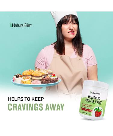 NaturalSlim METABOLIC Protein C-Plus Strawberry Shake Mix - Low Carb Meal Replacement with Vitamins & Minerals - 10 Servings 17.6 oz - Buy Online on GoSupps.com