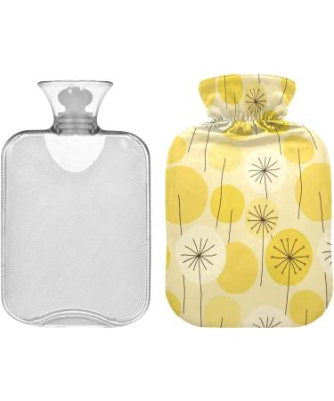 NAANLE 2L Hot Water Bottle with Abstract Flower Dandelion Cover - Ideal for Menstrual Cramps Pain Relief & Heat Therapy | Large Transparent Design - Buy Online on GoSupps.com