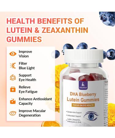 Lutein and Zeaxanthin Gummies Supplements Support Eye Health 9 in 1 with Vitamin E and C B-carotene DHA Zinc Anthocyanin (Blueberry Extract) Complex Probiotics Non-GMO Gluten Free I 60 Gummies 1 bottle - Buy Online on GoSupps.com