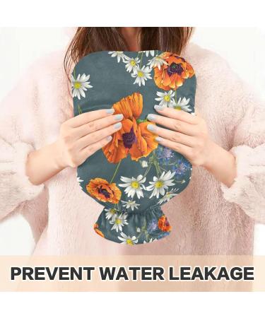 Buy NAANLE Vintage Goose Transparent Hot Water Bottle - 2L for Menstrual Cramps Pain Relief & Heat Therapy - Flower Poppy Design - Buy Online on GoSupps.com