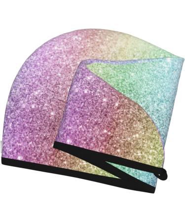 Hair Towel Wrap - Quick Drying Glitter Towel Turban with Button for Effortless Hair Drying | International Shipping - Buy Online on GoSupps.com