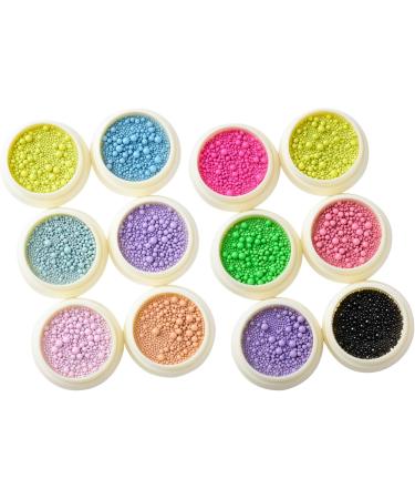 6 Bottles Metal Steel Balls Studs Nails Caviar Beads Macaron Art Beads for DIY Art Decorations Metal Caviar Nails Beads - Buy Online on GoSupps.com