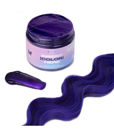 INH Semi Permanent Hair Color Amethyst Purple, Color Depositing Conditioner, Temporary Hair Dye, Tint Conditioning Hair Mask, Safe, Purple Hair Dye - 6oz