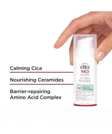 EltaMD UV Skin Recovery Face Sunscreen with Zinc Oxide All Mineral Safe for Sensitive Skin SPF 50 Green Tinted - Buy Online on GoSupps.com
