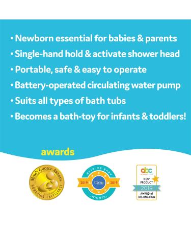 Yookidoo Baby Bath Shower Head - Elephant Water Pump Spout for Newborn Babies (Turquoise) - Buy Online on GoSupps.com