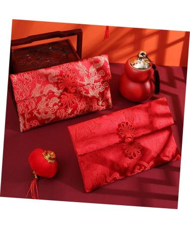 DIKACA 2pcs Fabric Red Envelope Bag Chinese Jewelry Pouch Festive Red Envelopes Zodiac Hong Bao Zodiac Red Chinese Red Pocket Money Chinese Money Envelope Red Gifts China New Year Brocade - Buy Online on GoSupps.com