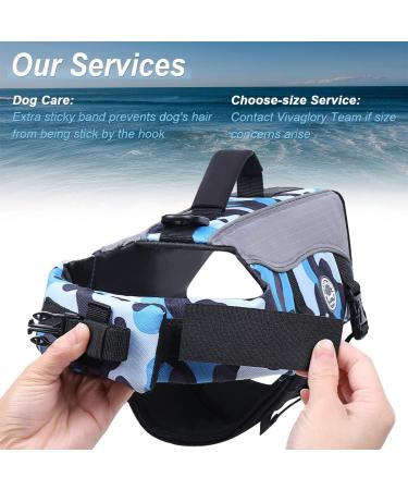 Vivaglory Camo Blue Dog Lifeguard Vest - Removable Front-Wheel Drive Reflective Caps & Extra Padding for Swimming - Size M (53-63cm Chest) - Buy Online on GoSupps.com