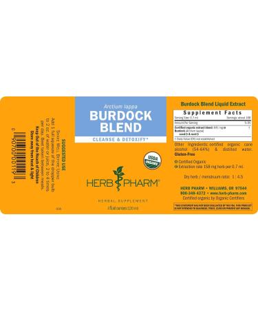 Herb Pharm Burdock Blend Liquid Extract - 4oz Bottle for Cleansing & Detoxifying - Pack of 1 - Buy Online on GoSupps.com