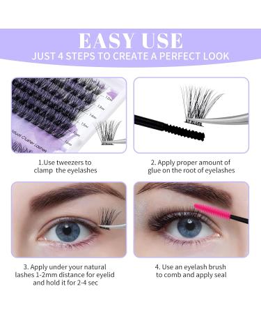 Curl Cluster Lashes C3+C9 0.07mm 12-16mm Mixed DIY Extensions | Reusable Soft Wispy Clusters | Wide Stem Individual Eyelash Clusters - Buy Online on GoSupps.com