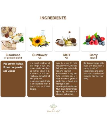Health & Well Plant-Based Protein Powder - Vegan Chocolate Protein with 8 Super Fruits | 2 lb - Buy Online on GoSupps.com