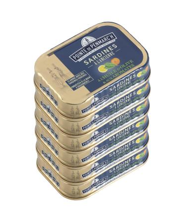 Sardines in olive oil and herbs Pointe de Penmarc'h set of 6 cans of 115 g - Delivery in 2 to 3 working days from Brittany