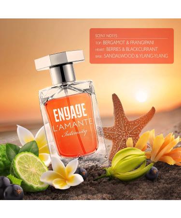 E_ngage L'amante Intensity Eau De Parfum for Women Woody Fragrance Scent Premium Perfume for Women Long Lasting and Skin Friendly 100ml - Buy Online on GoSupps.com