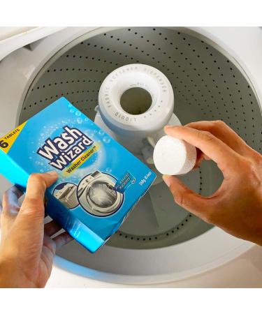 6-Pack White Washing Machine Cleaner Tablets for Front Load & Top Load Washers - HE Safe, Septic Tank Friendly - Buy Online on GoSupps.com
