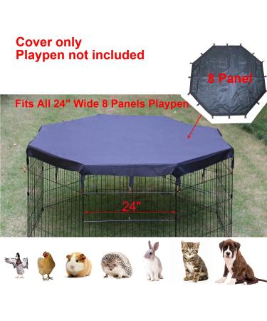 LAOZZ 24 Inch 8 Panel Black Dog Playpen Cover - Sun/Rain Proof Top Cover for Indoor and Outdoor Pet Playpen - Shade and Security for Dogs - Fits 24-36 Inch Playpens - Buy Online on GoSupps.com