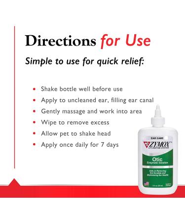 Pet King Brands Zymox Otic Enzymatic Solution 8oz - Soothes Ear Infections in Dogs and Cats, Itch Relief Without Hydrocortisone - Buy Online on GoSupps.com