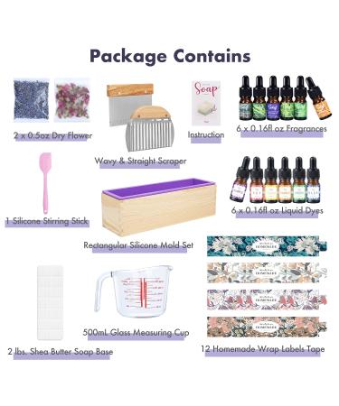 Melt & Pour Shea Butter Soap Making Kit with Base, Measuring Cup, Dyes, and Mold Set - Buy Online on GoSupps.com