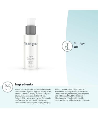 Neutrogena Rapid Tone Repair Night Cream - Anti-Wrinkle Moisturizer with Retinol Vitamin C & Hyaluronic Acid 1 fl. Oz - Best for Face & Neck Repair - Buy Online on GoSupps.com