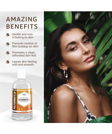 Polysorbate 20 (8oz) | Tween 20 Gentle Natural Emulsifier & Solubilizer for Essential Oils, Fragrances, Sprays, Lotions, Shampoos & Bath Products | Improves Stability & Clarity | 8 OUNCES - Buy Online on GoSupps.com