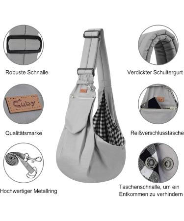 Shop Cuby Adjustable Pet Carrier Sling for Small Dogs & Cats - Gray Travel Bag with Buckle & Velcro | Perfect for On-the-Go Pet Owners - Buy Online on GoSupps.com