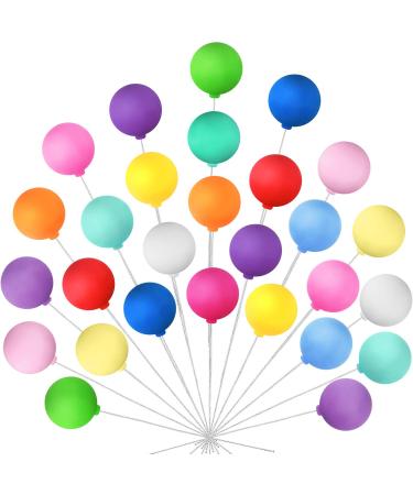 30 Pieces Balloon Cake Topper Mini Colorful Balloon Cake Picks Round Balloon Cupcake Topper Cake Decoration for Dollhouse Party Decorations Birthday Wedding (Assorted Color)