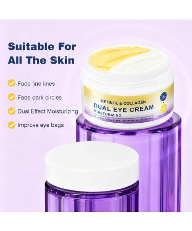 2in1 Dual Eye Cream with Retinol Caffeine + Yerba Mate for Puffy Eyes and Dark Circles Hydrating Under Eye Cream for Anti-Wrinkle Softens& Nourish Skin - Buy Online on GoSupps.com