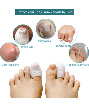Silicone Gel Toe Protectors 14 PCS for Blisters, Corns, Hammer Toe - Big Toe Sleeves Covers - Toe Caps for Foot Pain Relief - 4 Large + 10 Medium - Buy Online on GoSupps.com