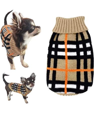 Chihuahua Clothes Puppy Plaid Dog Coat Knit Jumper Cosy Tiny Toy Teacup Sized Smaller Breeds XXXS XXS XS (Tartan XXXS) XXXS Tartan - Buy Online on GoSupps.com